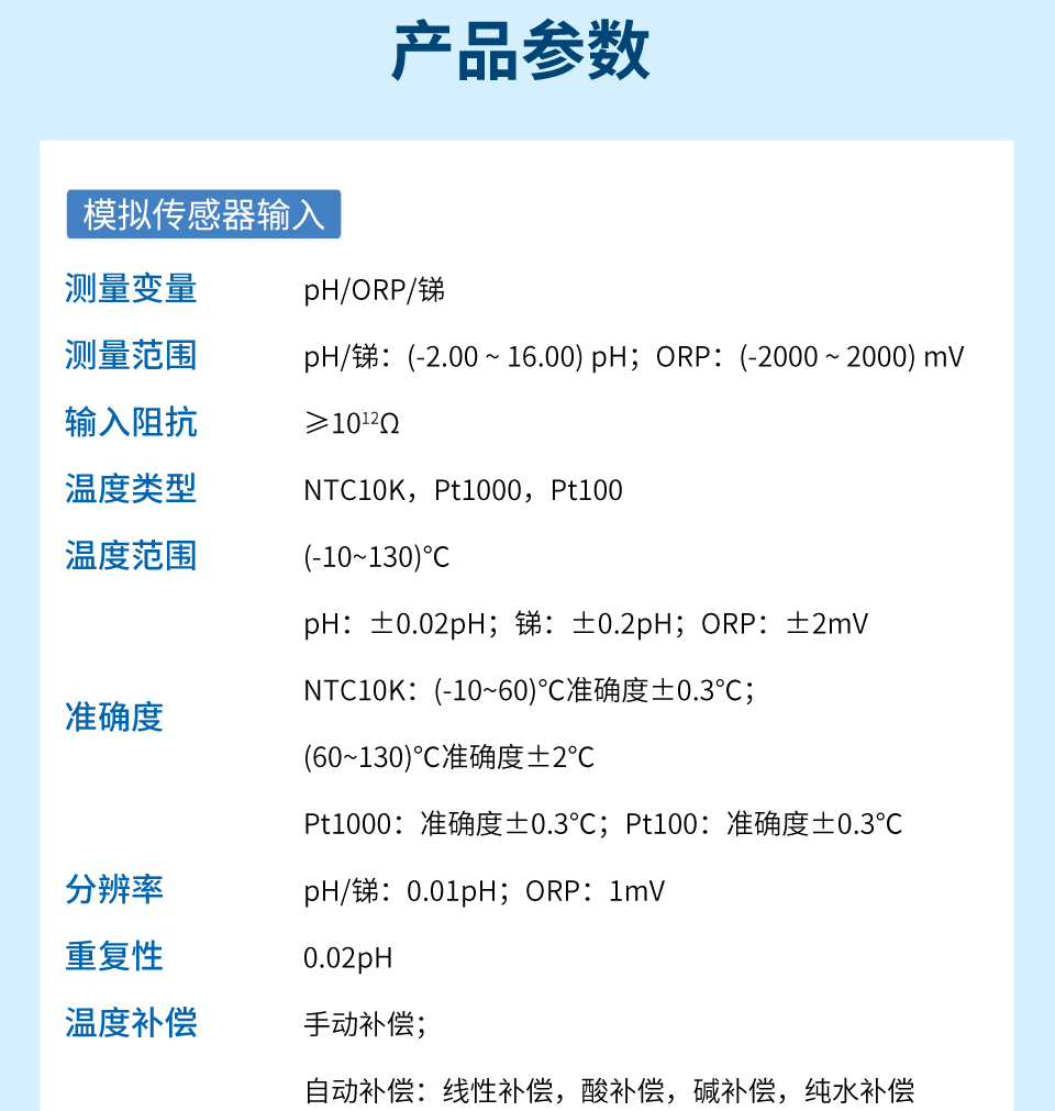 ph控制器參數(shù)